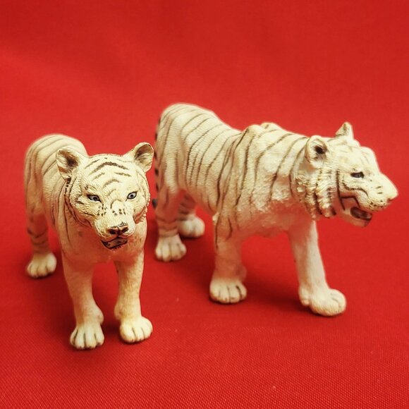 Schleich Two White Tiger Figurines Wild Blue Eyes Life Collection - Picture 5 of 10